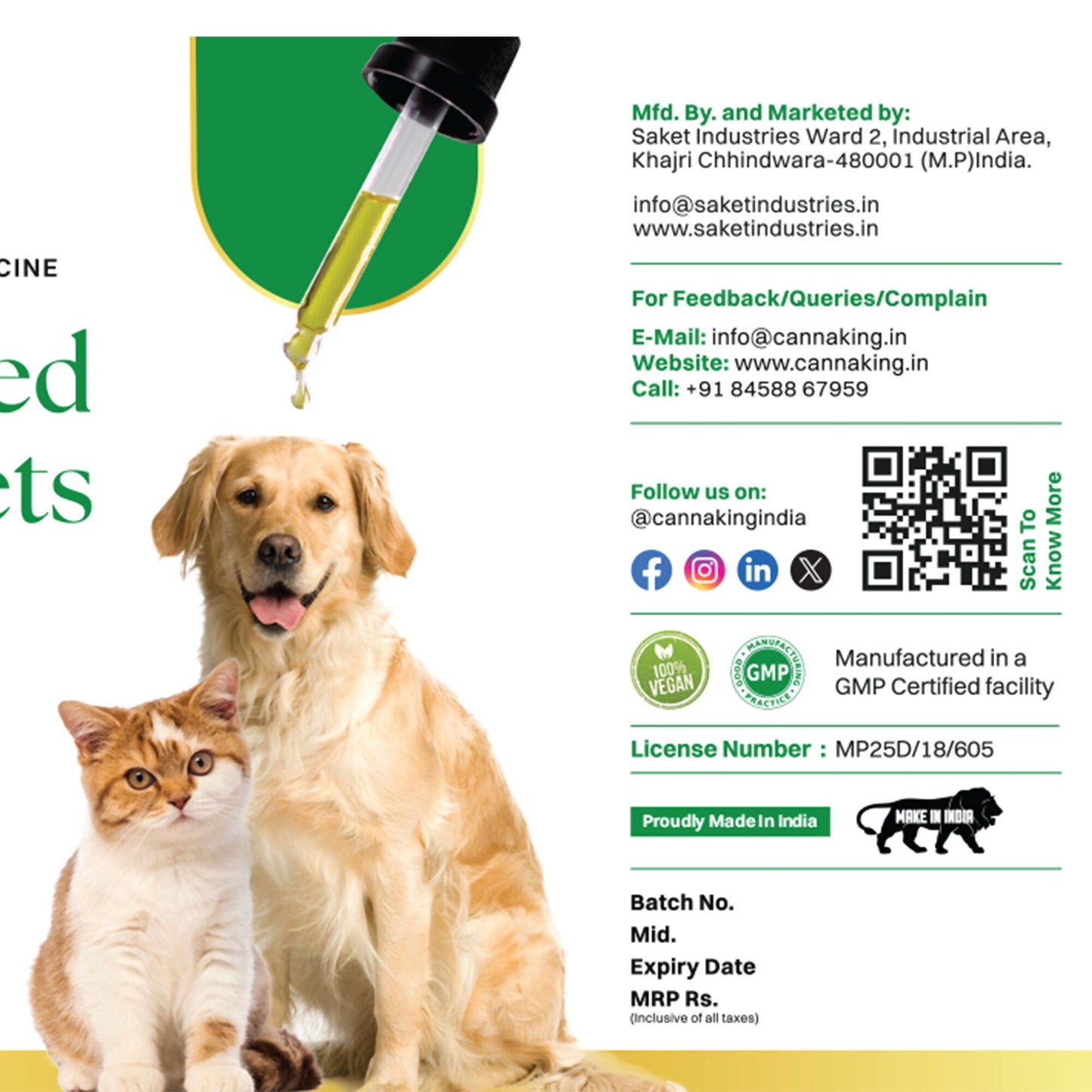 Cannaking - Hemp Seed Oil For Pets (50ml)