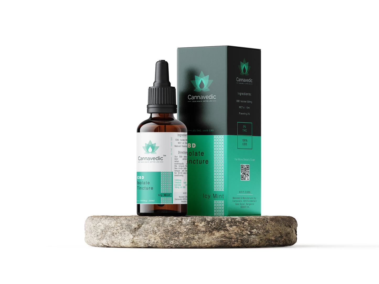 Buy Cannavedic CBD Isolate Tincture Icy Mint (1000mg) from Hempivate now!