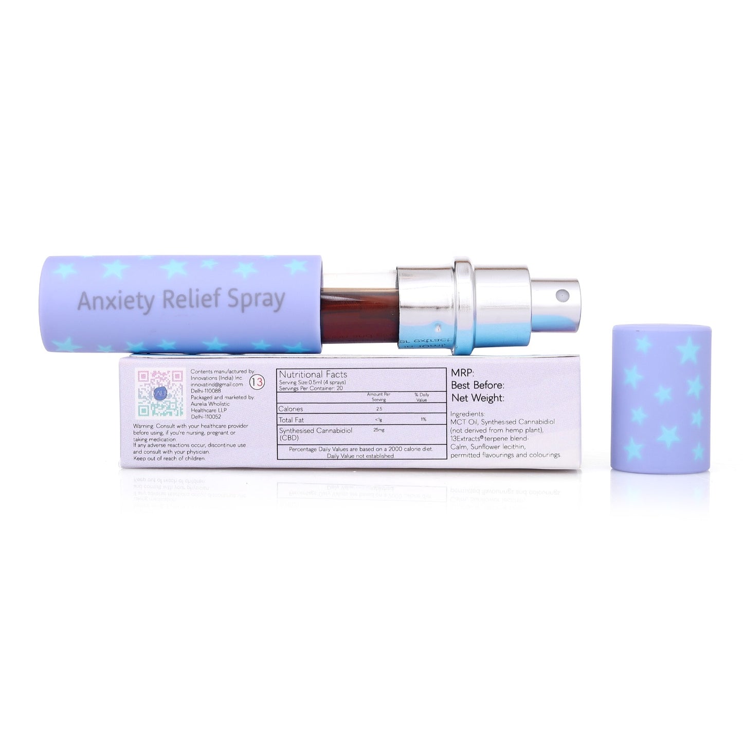 Andyou - Calm&U Anxiety Relief Oral Spray (500mg CBD + terpenes for anxiety relief)