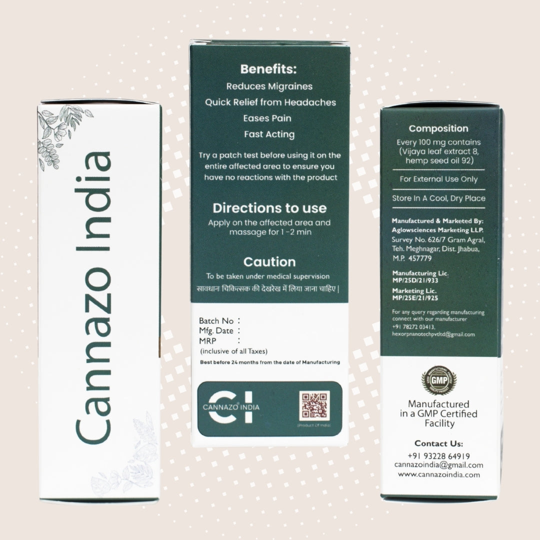Cannazo India - Migraine Aid (720mg - 9ml)
