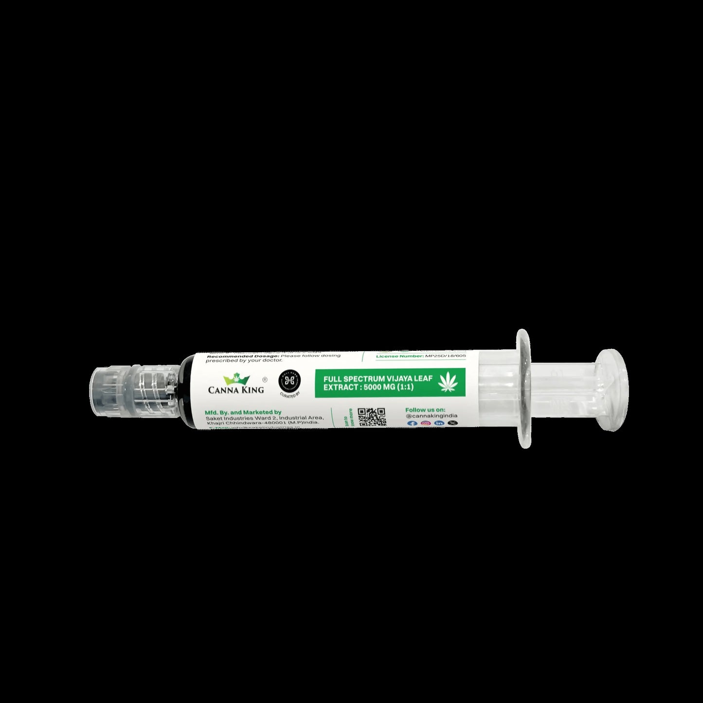 Cannaking - Full Spectrum Vijaya Extract, 5000 mg, 1:1 CBD: THC
