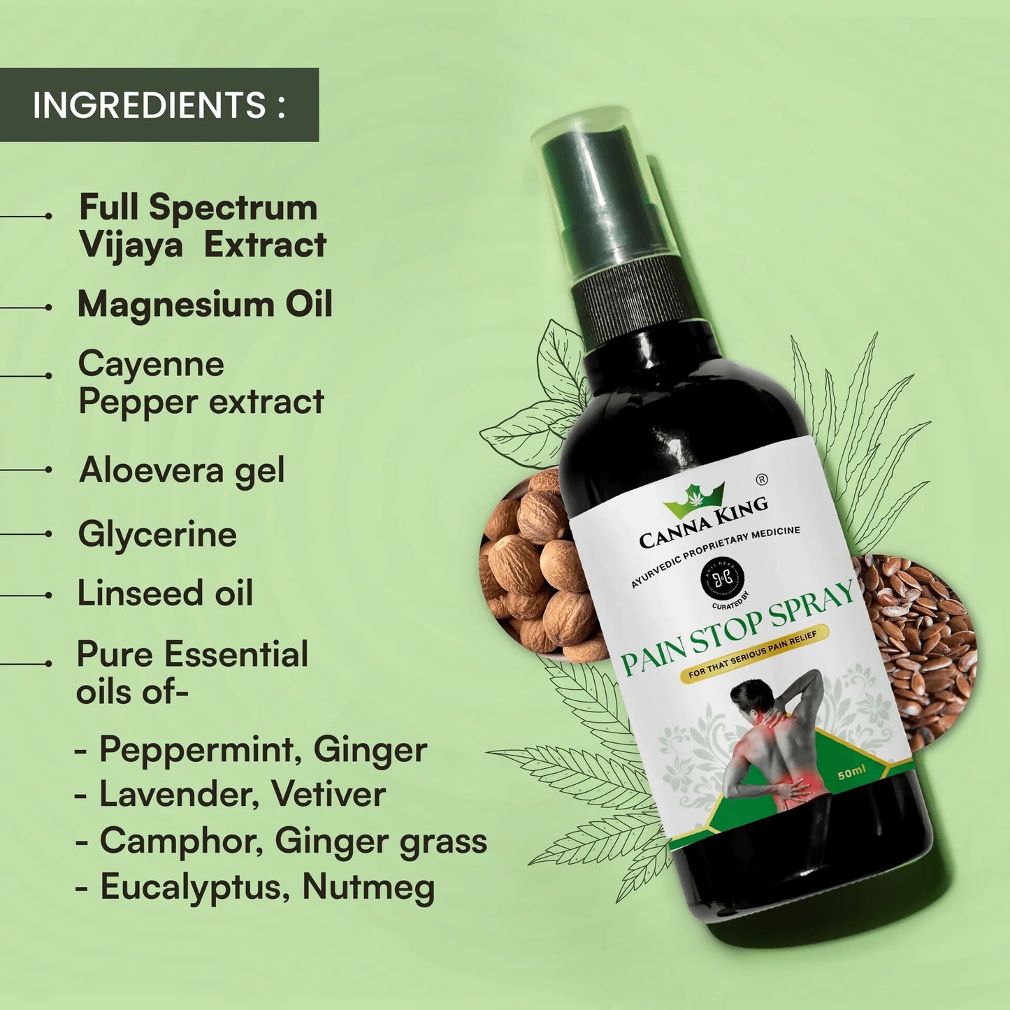 Cannaking - Pain Stop Spray: For Ultimate Pain Relief (50ml)
