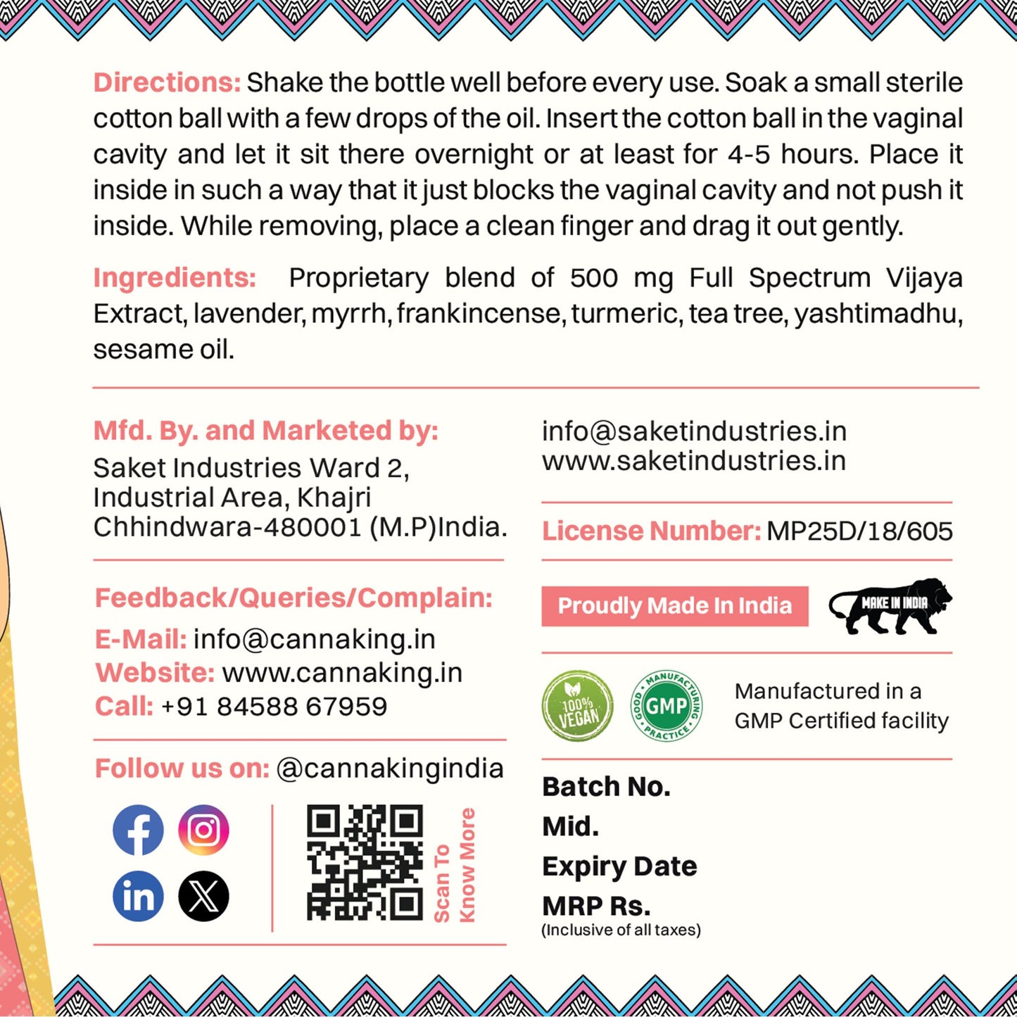 Cannaking - V-Care Oil: Health Drops (30ml)