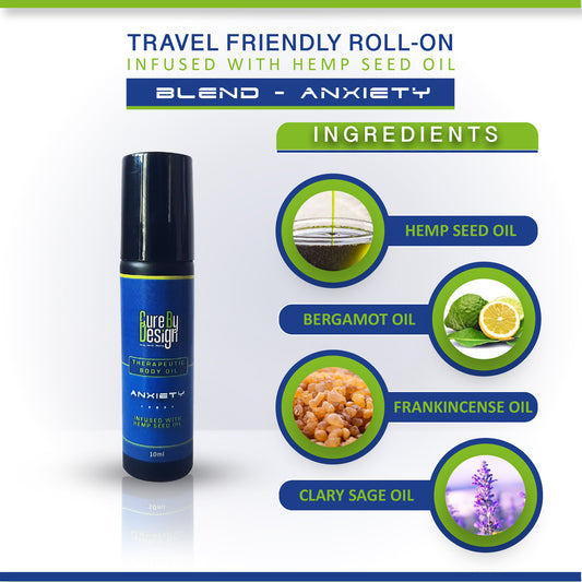 Cure By Design - Therapeutic body oil (Anxiety) (10ml) available on Hempivate 