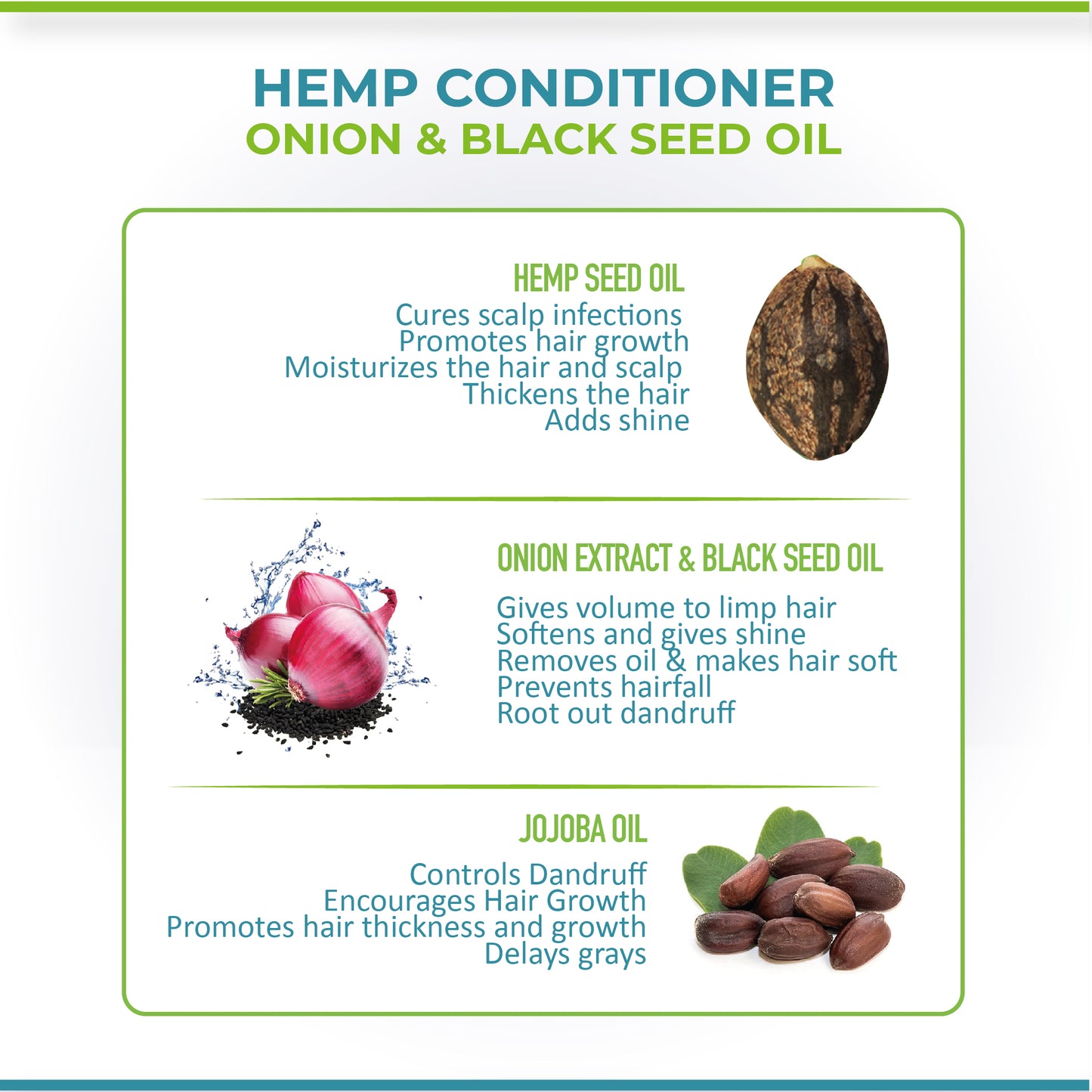 Cure By Design Hemp Black Seed Oil & Onion Conditioner - Hempivate 