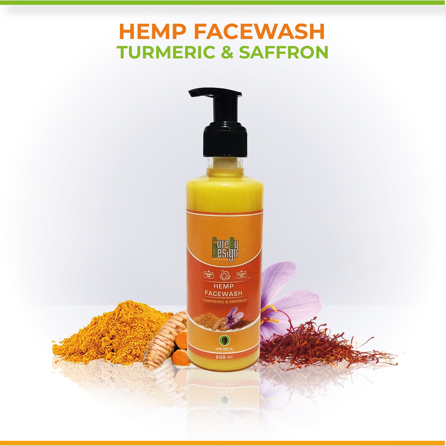 Cure By Design - Hemp, Saffron & Turmeric Face Wash