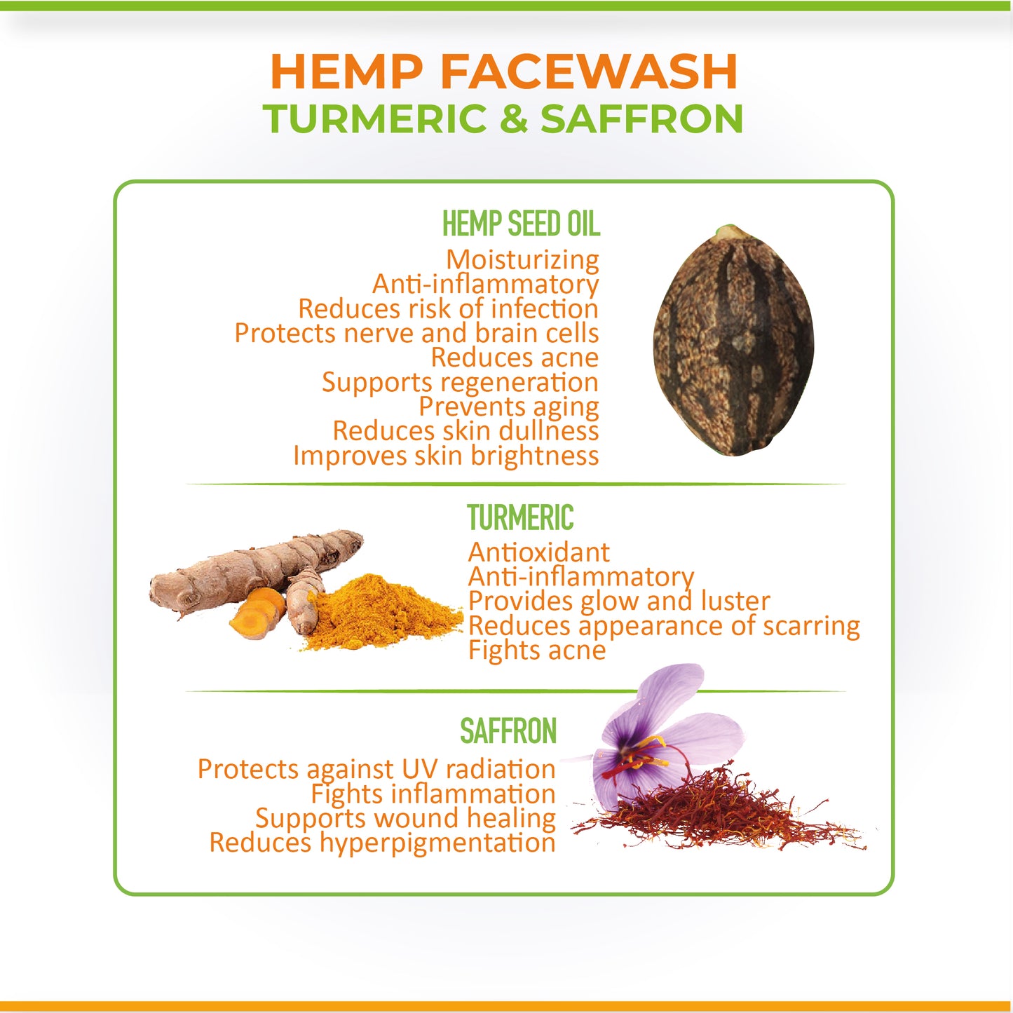 Cure By Design - Hemp, Saffron & Turmeric Face Wash