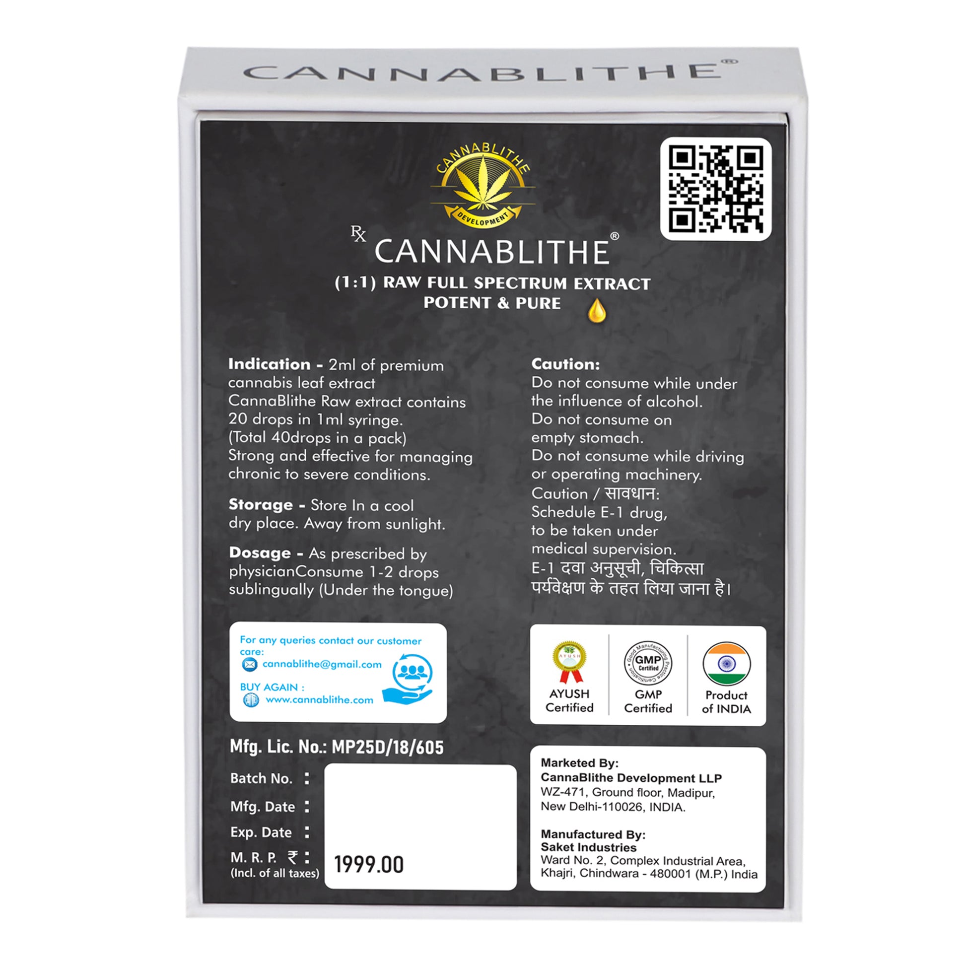 Buy - Cannablithe Raw Extract 1:1 - Hempivate