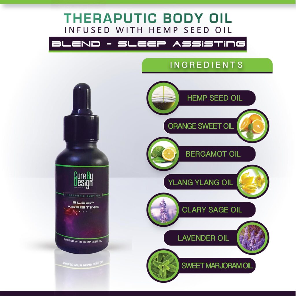 Buy Cure By Design Therapeutic Body Oil for Sleep Assisting from Hempivate 